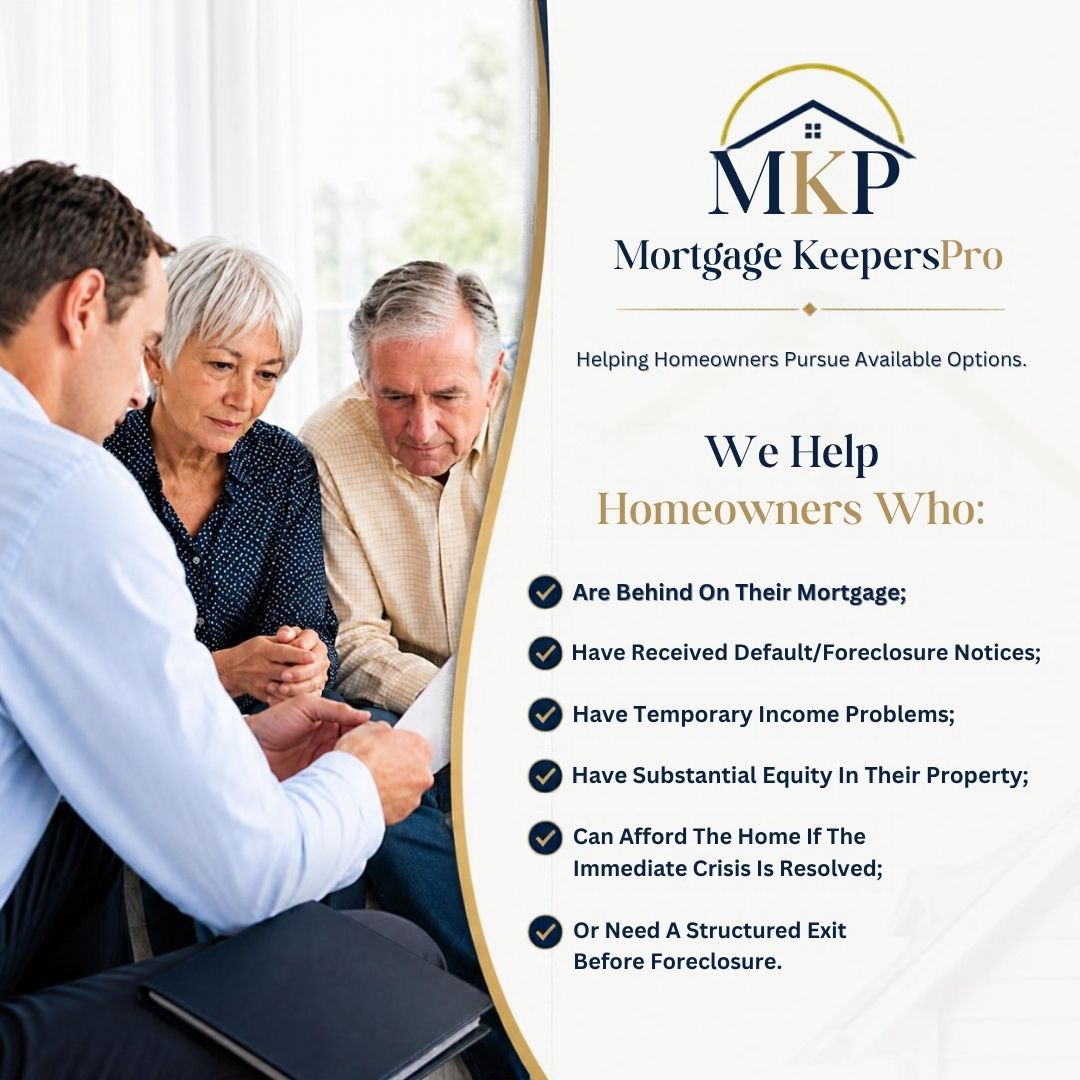 Mortgage Keepers Pro information for homeowners facing mortgage difficulties
